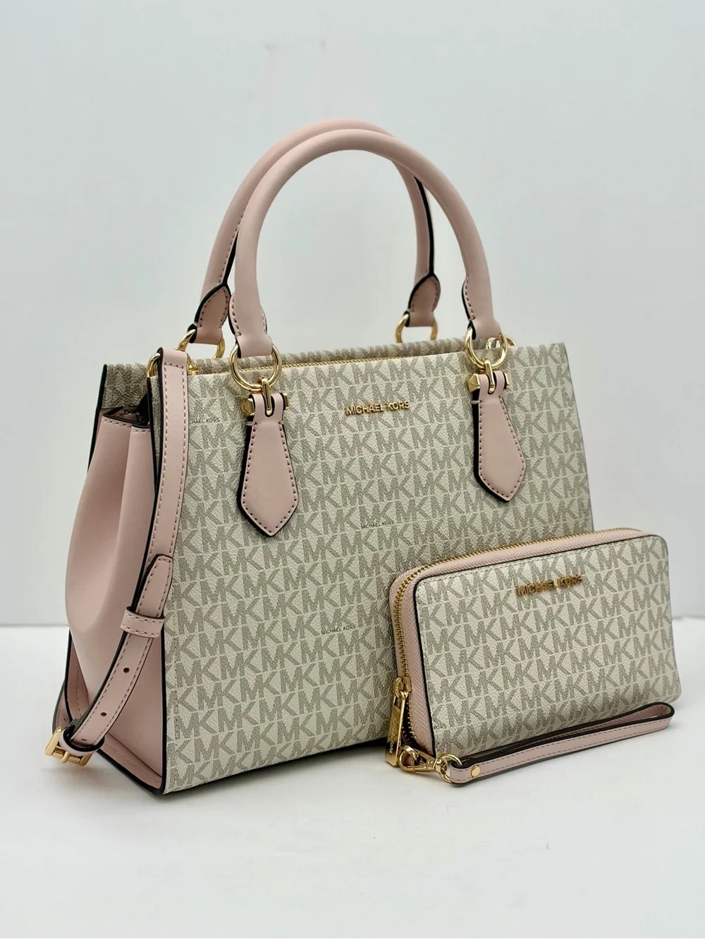 Michael Kors Marilyn Medium Satchel Crossbody Bag And Wallet Set